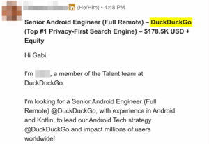 oferta trabajo android duckduckgo